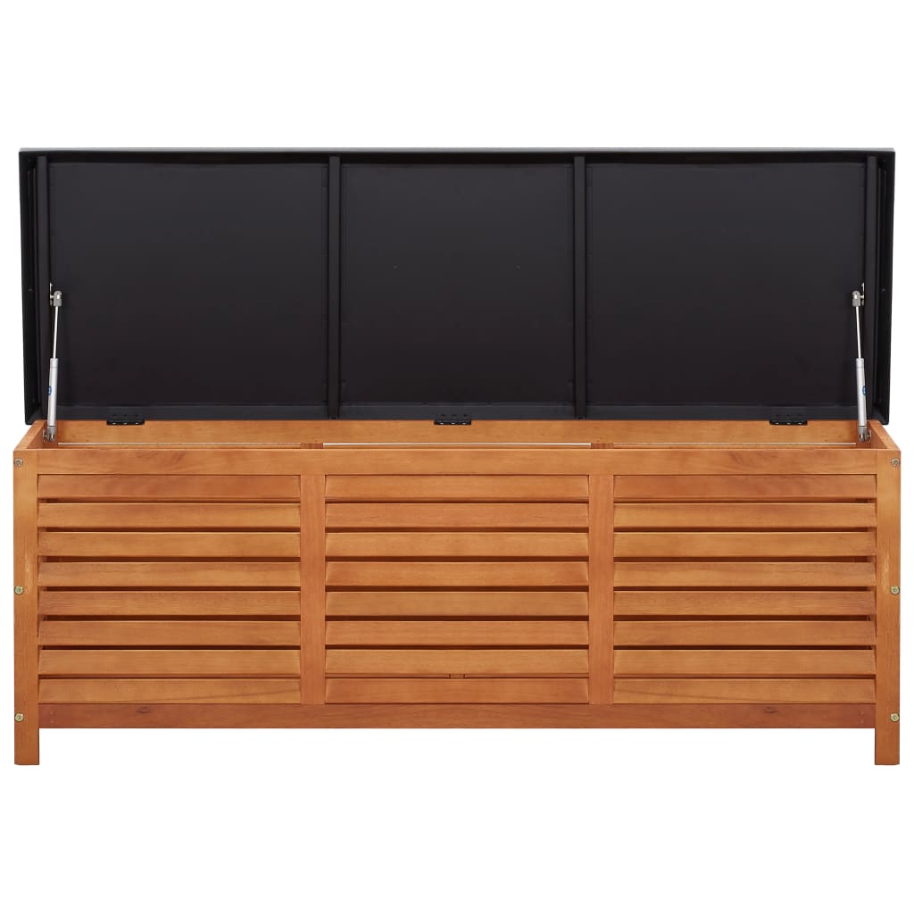 opbevaringskasse til haven 150x50x55 cm massivt eukalyptustræ