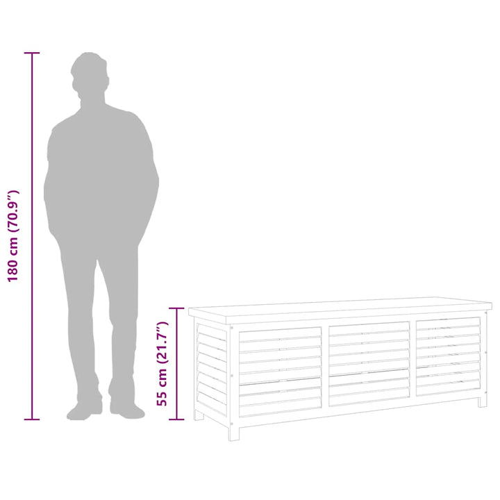 opbevaringskasse til haven 150x50x55 cm massivt eukalyptustræ