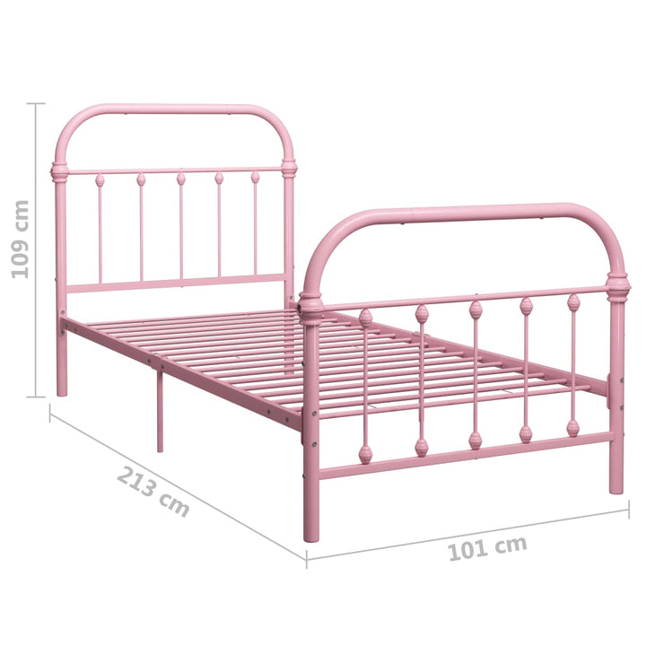 sengestel 90x200 cm metal pink