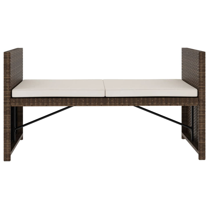 haveloungesæt 5 dele med hynder polyrattan brun