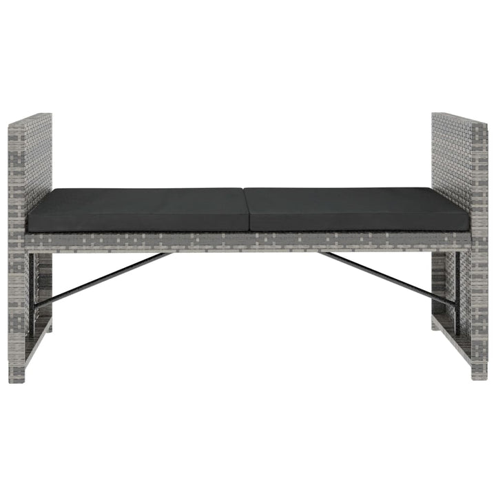 haveloungesæt 5 dele med hynder polyrattan grå