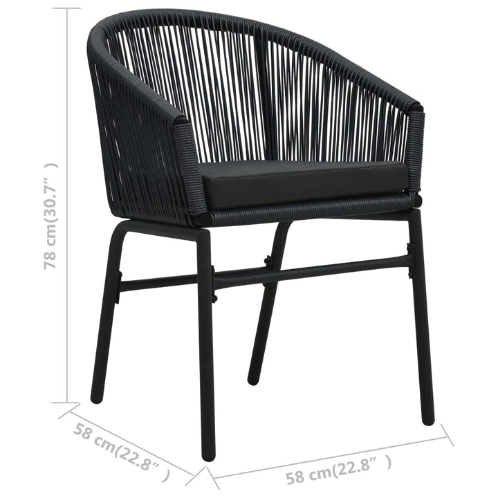 havestole 2 stk. PVC rattan sort