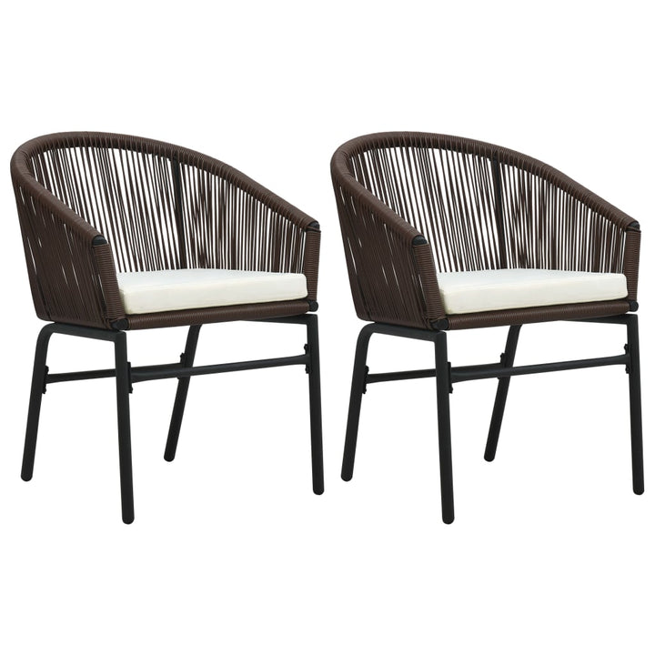 havestole 2 stk. PVC rattan brun