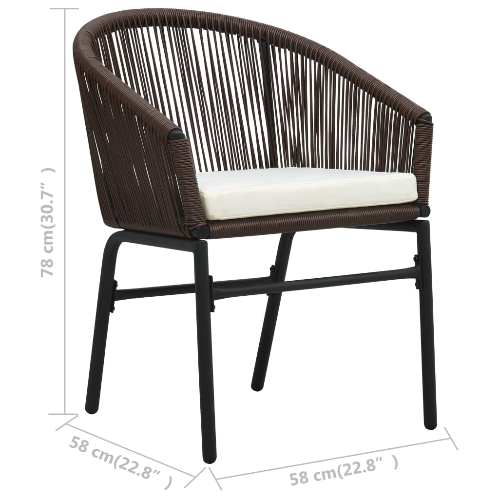 havestole 2 stk. PVC rattan brun