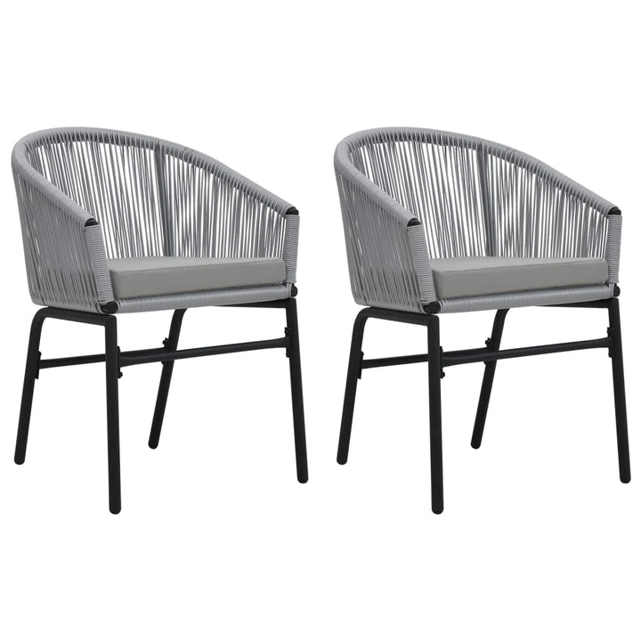 havestole 2 stk. PVC rattan antracitgrå