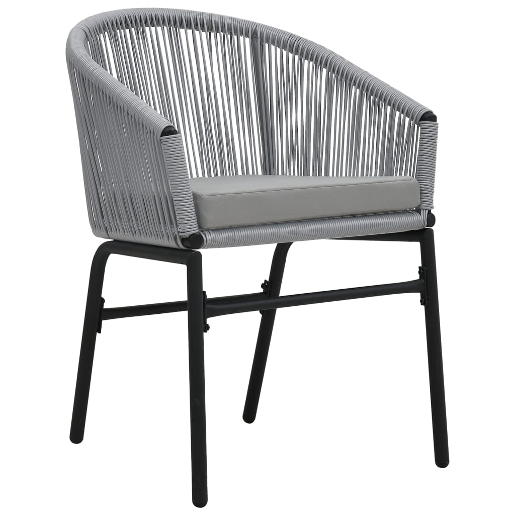 havestole 2 stk. PVC rattan antracitgrå