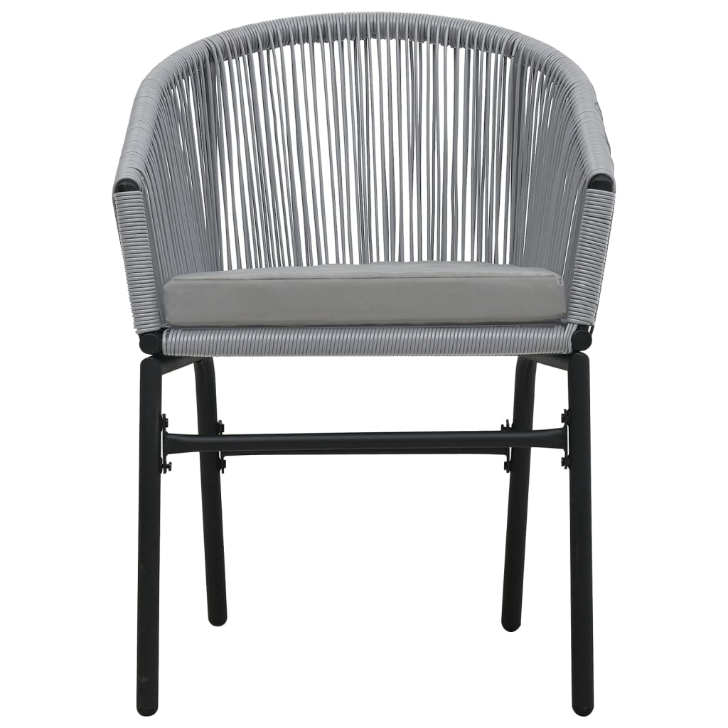 havestole 2 stk. PVC rattan antracitgrå