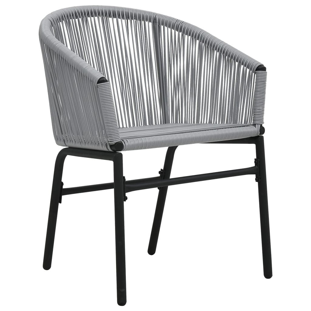 havestole 2 stk. PVC rattan antracitgrå