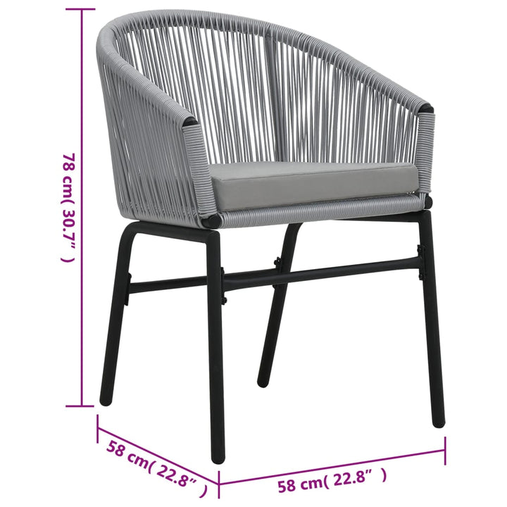 havestole 2 stk. PVC rattan antracitgrå
