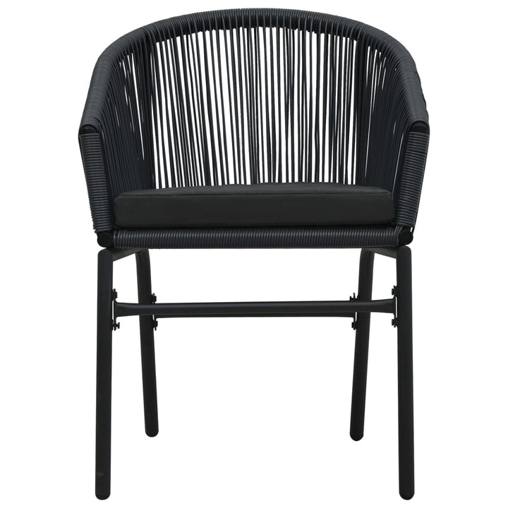 bistrosæt 3 dele med hynder PVC-rattan sort