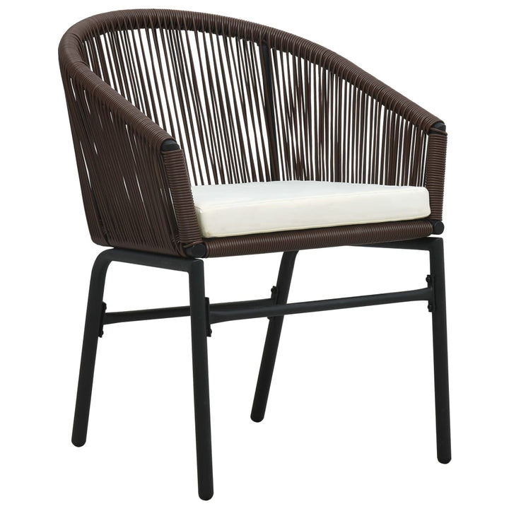 bistrosæt 3 dele med hynder PVC-rattan brun