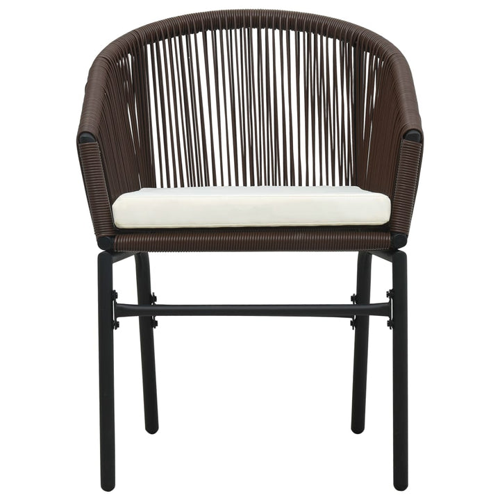 bistrosæt 3 dele med hynder PVC-rattan brun