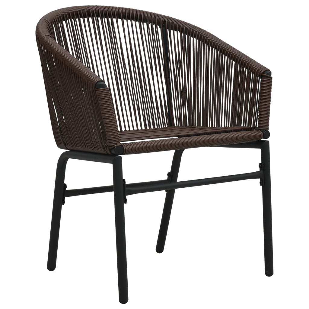 bistrosæt 3 dele med hynder PVC-rattan brun