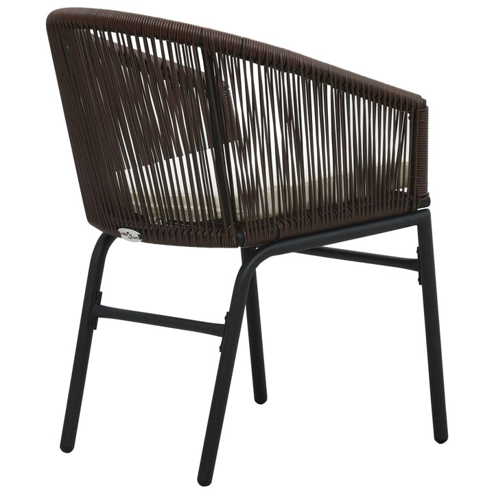 bistrosæt 3 dele med hynder PVC-rattan brun