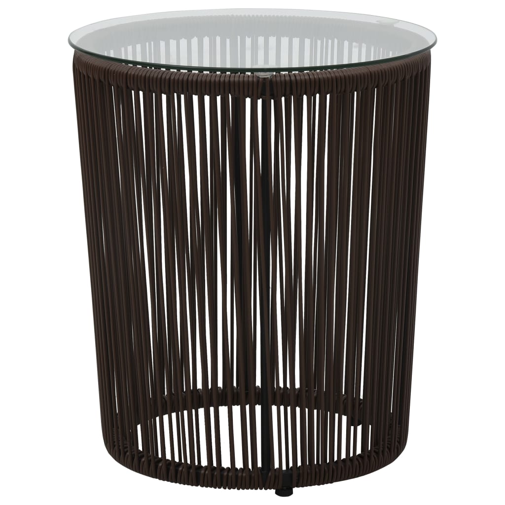 bistrosæt 3 dele med hynder PVC-rattan brun