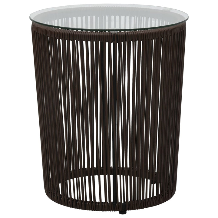 bistrosæt 3 dele med hynder PVC-rattan brun