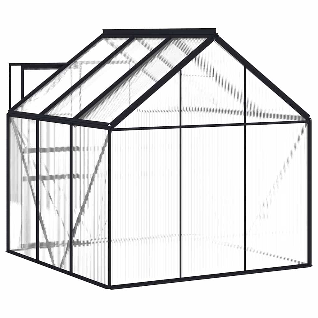 drivhus med fundamentramme 3,61 m² aluminium antracitgrå