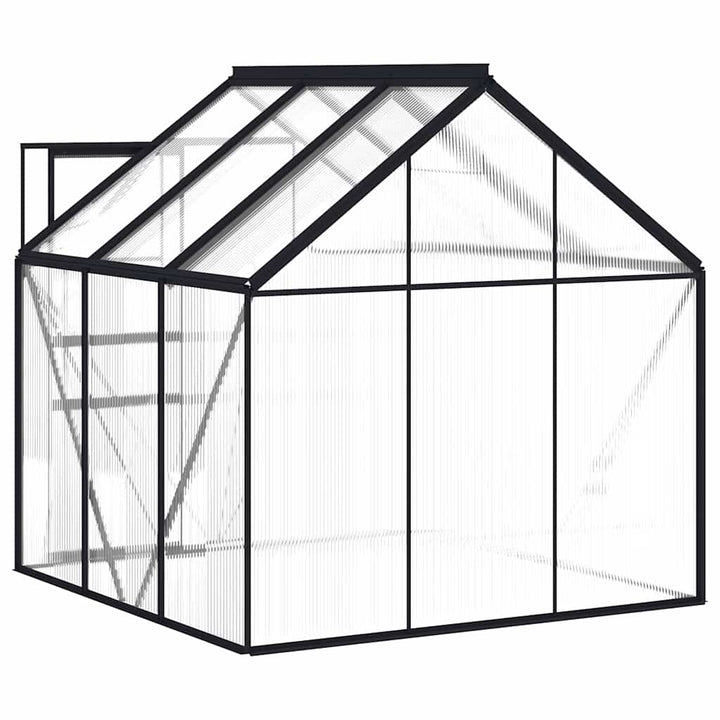 drivhus med fundamentramme 3,61 m² aluminium antracitgrå