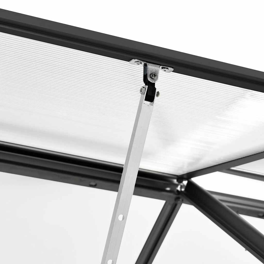 drivhus med fundamentramme 3,61 m² aluminium antracitgrå