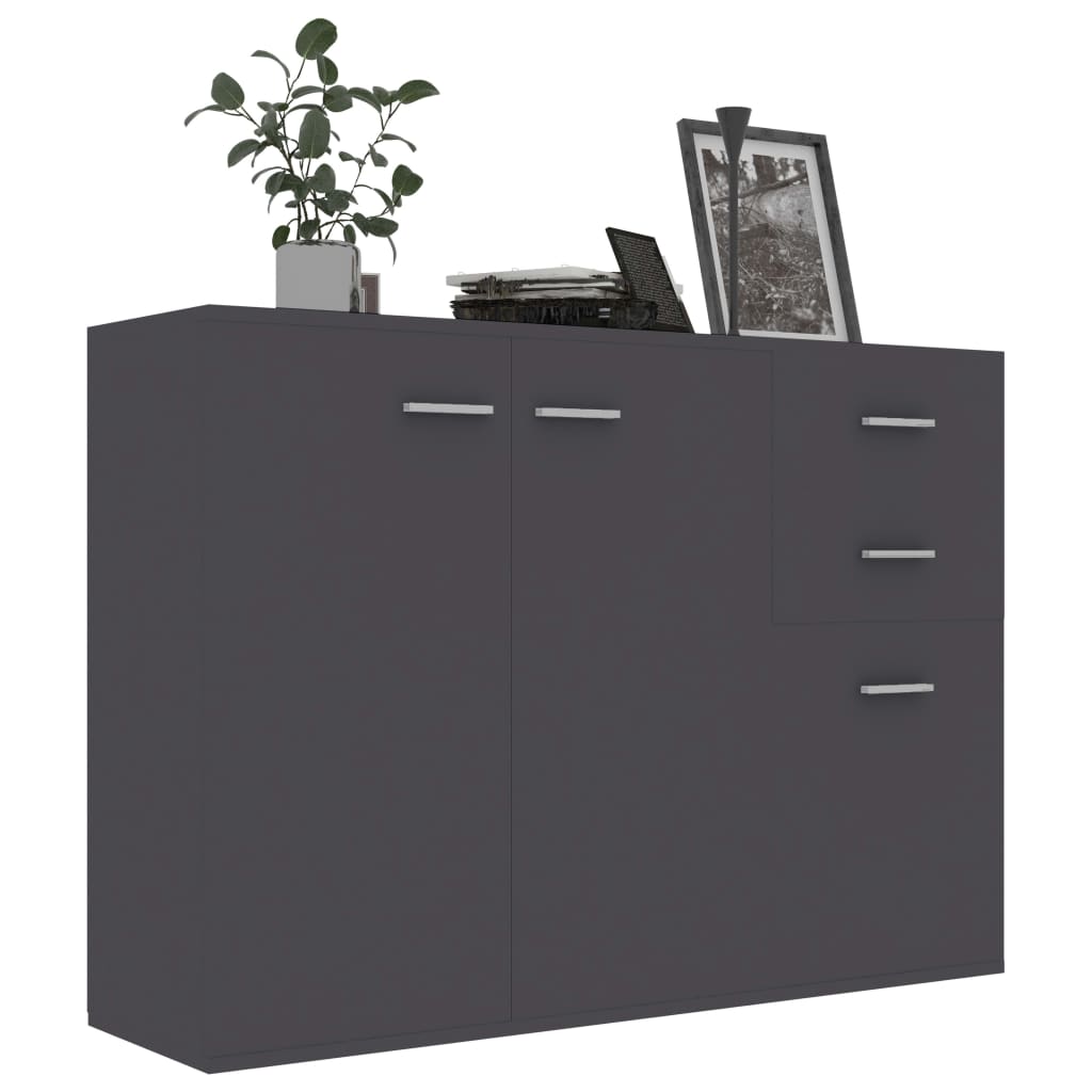 skænk 105x30x75 cm konstrueret træ grå