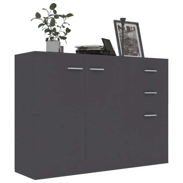 skænk 105x30x75 cm konstrueret træ grå
