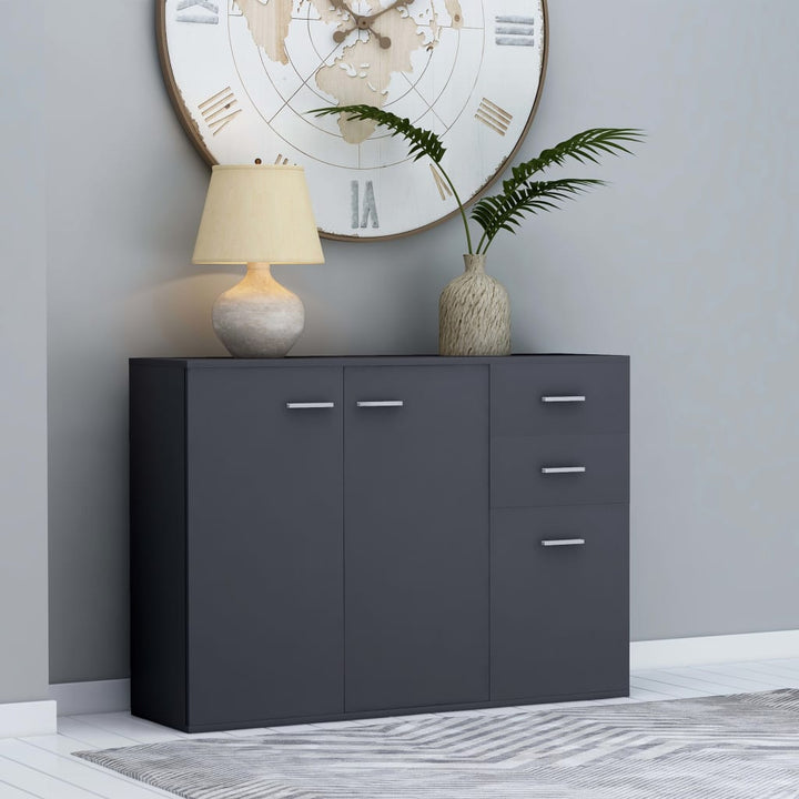 skænk 105x30x75 cm konstrueret træ grå