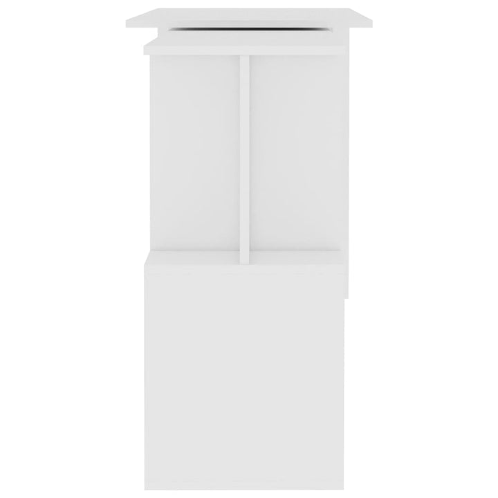 skrivebord til hjørne 200x50x76 cm konstrueret træ hvid
