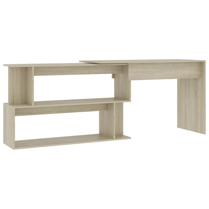 skrivebord 200x50x76 cm konstrueret træ sonoma-eg