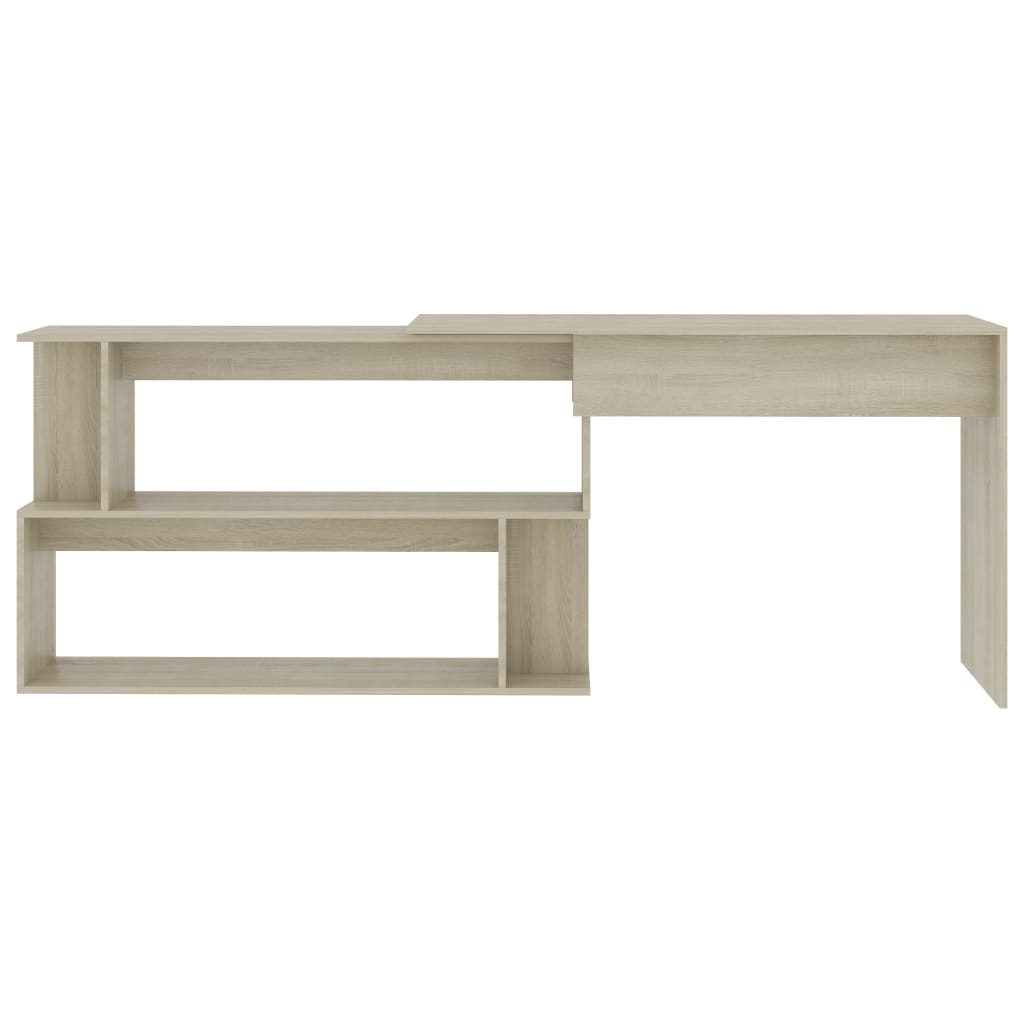 skrivebord 200x50x76 cm konstrueret træ sonoma-eg