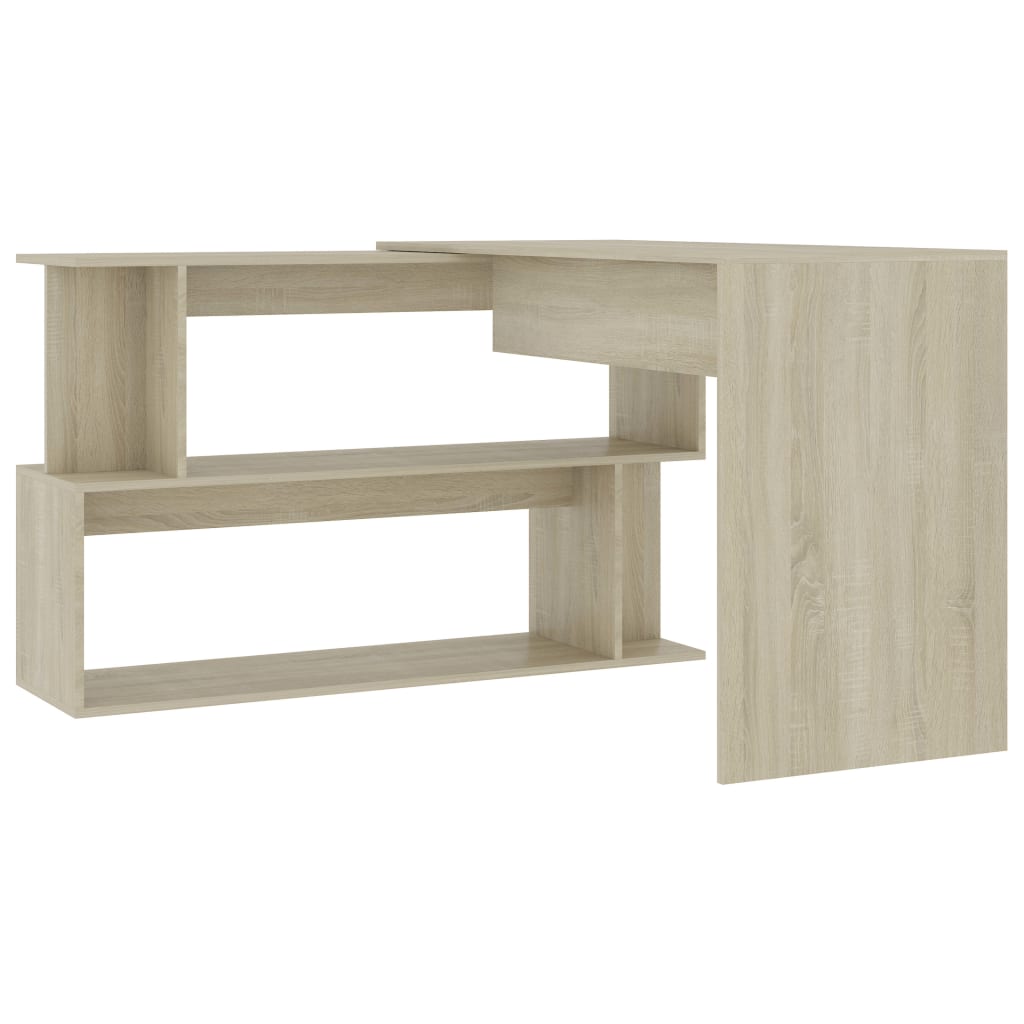 skrivebord 200x50x76 cm konstrueret træ sonoma-eg