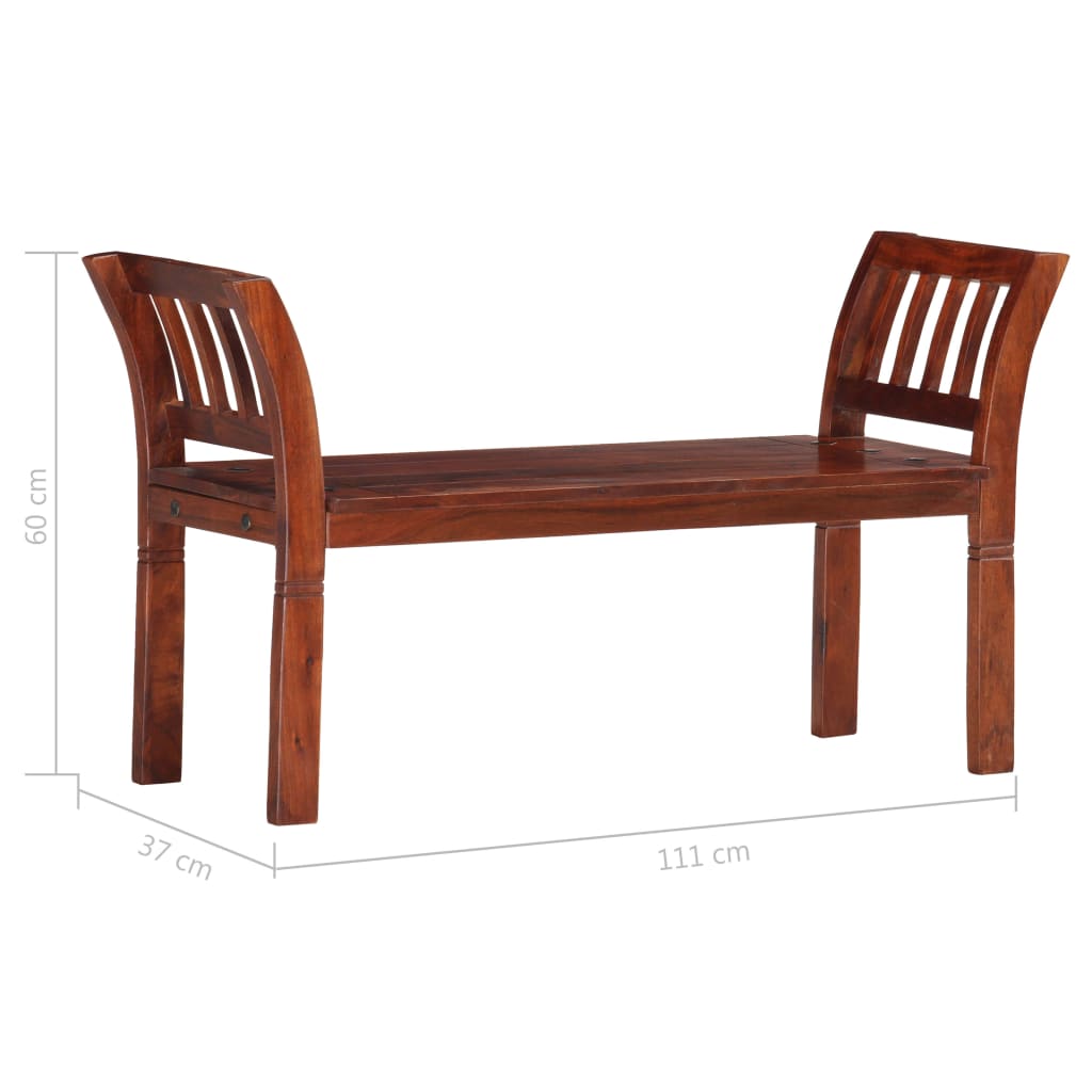 bænk 111 cm massivt akacietræ