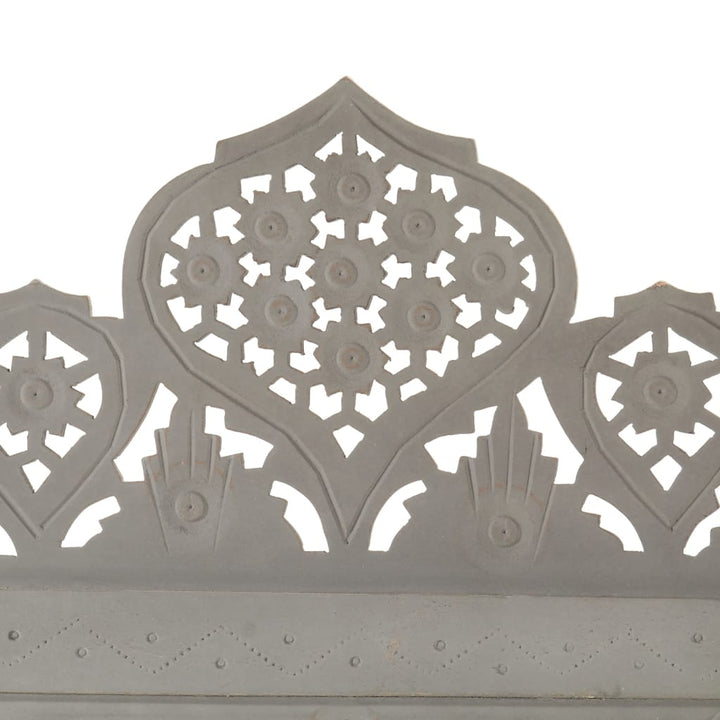 4-panels rumdeler håndskåret 160x165 cm massivt mangotræ grå