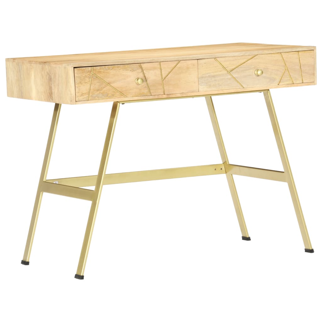skrivebord med skuffer 100x55x75 cm massivt mangotræ