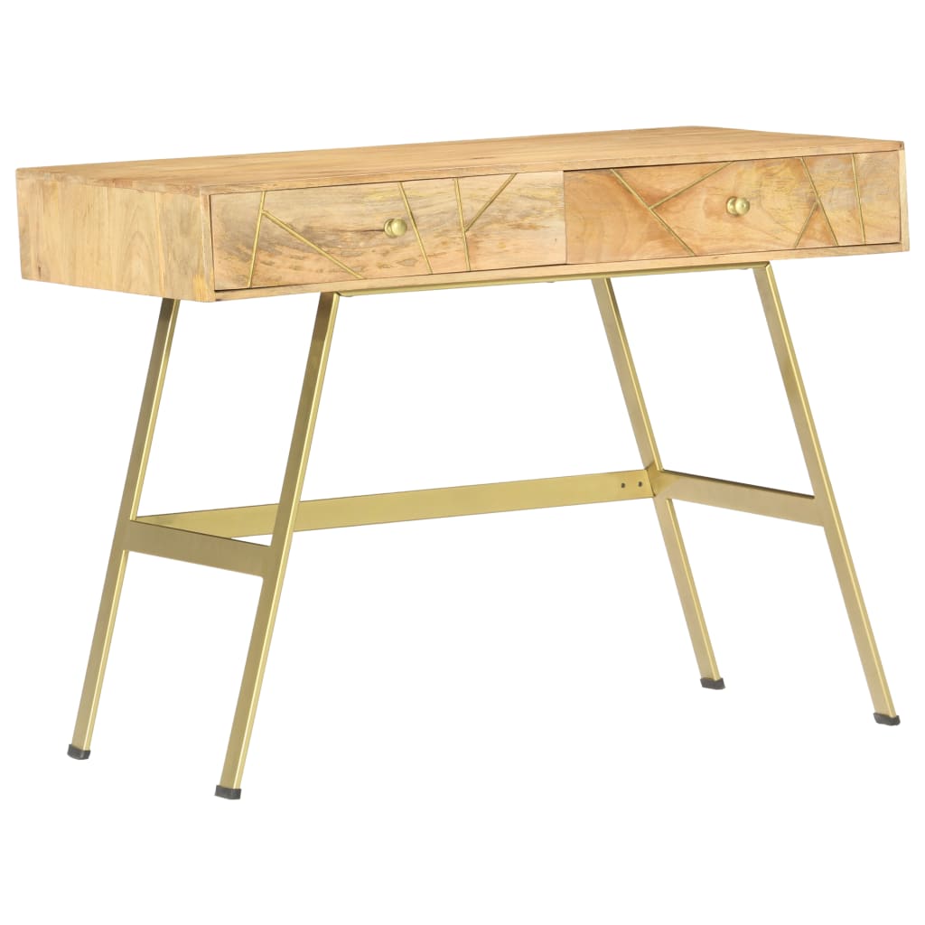 skrivebord med skuffer 100x55x75 cm massivt mangotræ