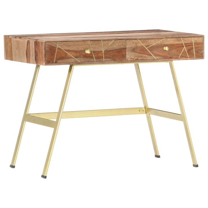skrivebord med skuffer 100x55x75 cm massivt akacietræ