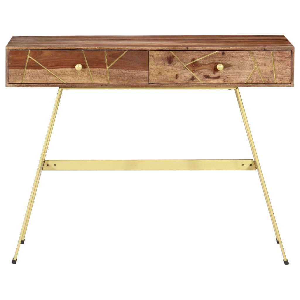 skrivebord med skuffer 100x55x75 cm massivt akacietræ