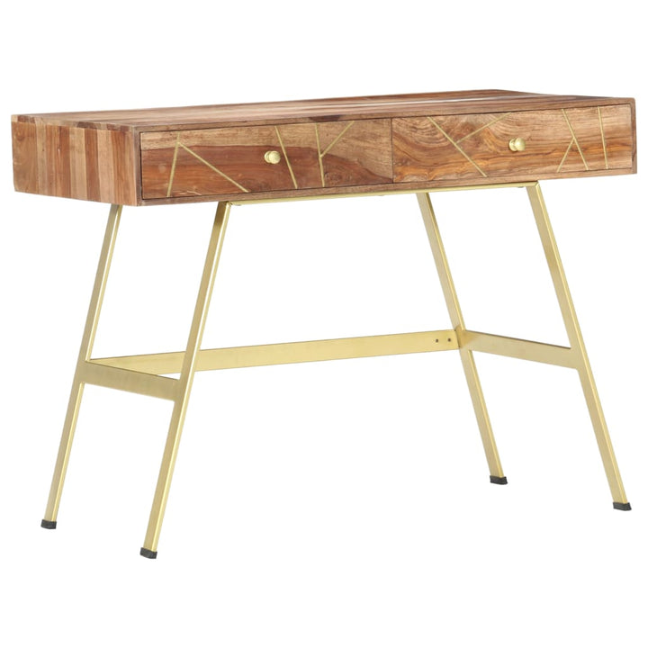 skrivebord med skuffer 100x55x75 cm massivt akacietræ