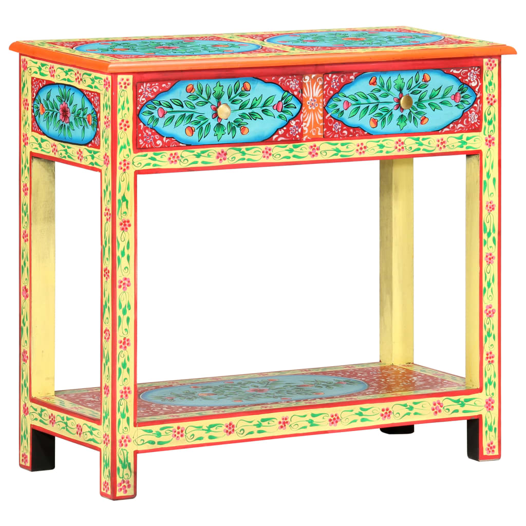 håndmalet konsolbord 80x35x75 cm massivt mangotræ