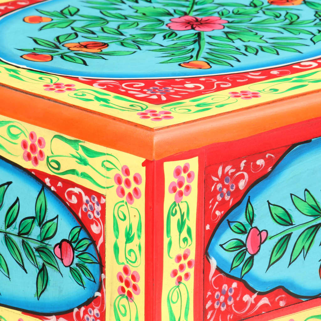 håndmalet konsolbord 80x35x75 cm massivt mangotræ