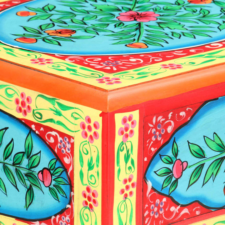 håndmalet konsolbord 80x35x75 cm massivt mangotræ