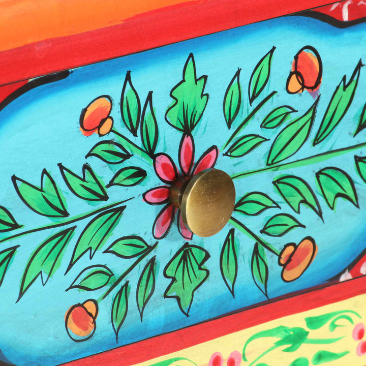 håndmalet konsolbord 80x35x75 cm massivt mangotræ
