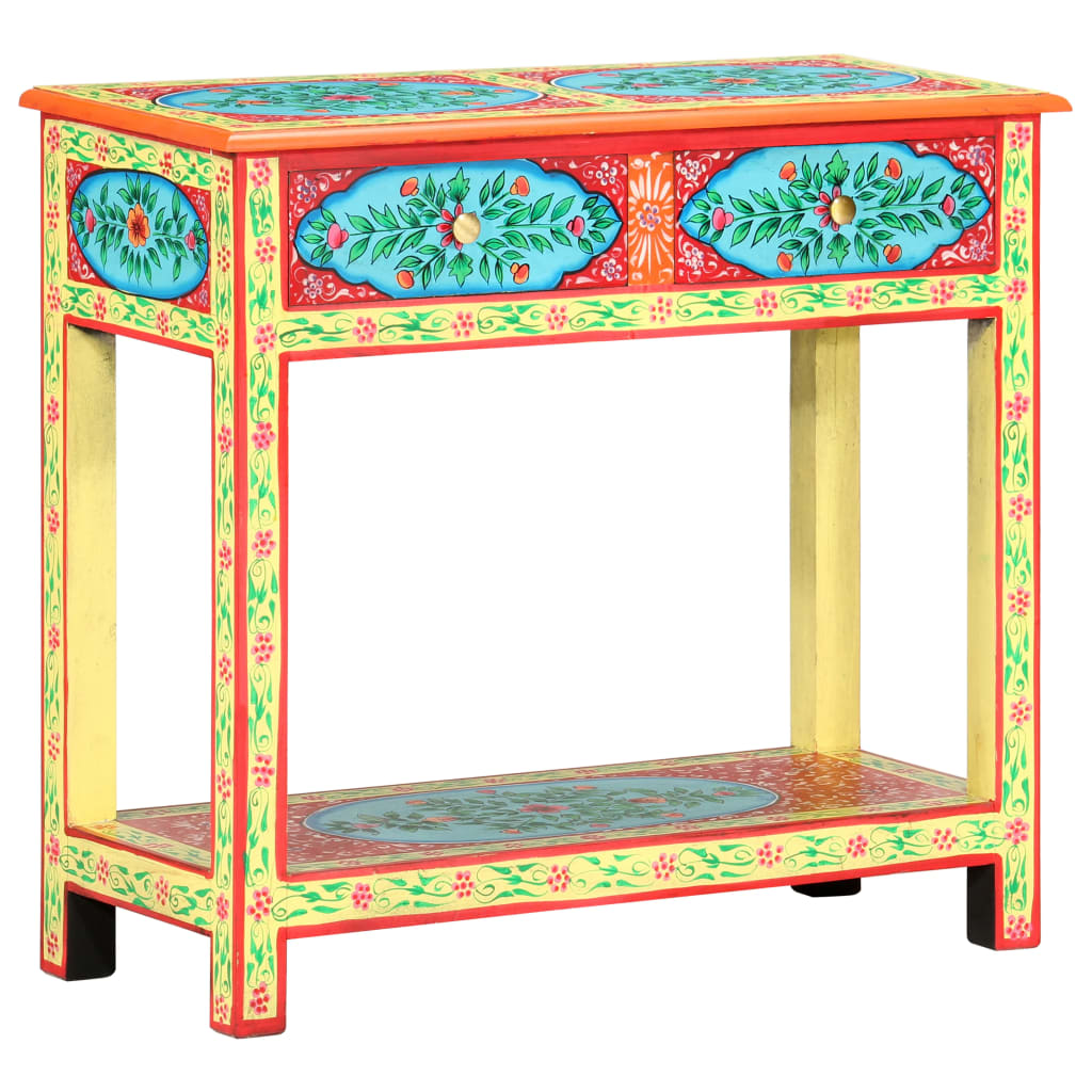håndmalet konsolbord 80x35x75 cm massivt mangotræ