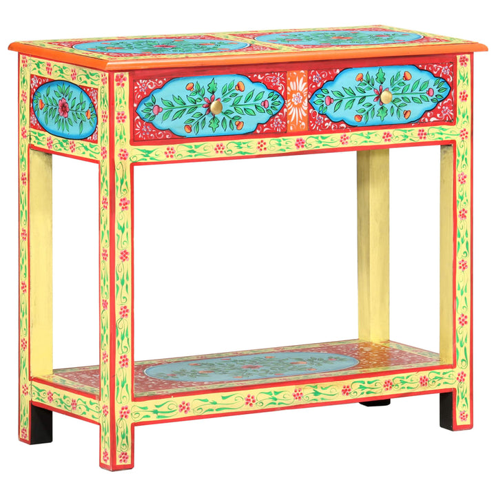 håndmalet konsolbord 80x35x75 cm massivt mangotræ