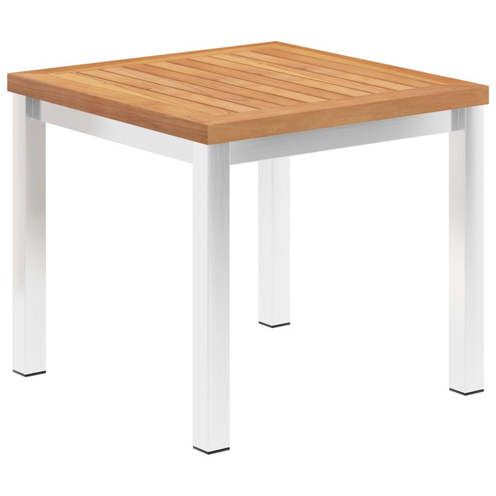 havebord 45x45x38 cm massivt teaktræ og rustfrit stål