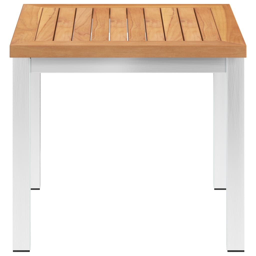 havebord 45x45x38 cm massivt teaktræ og rustfrit stål