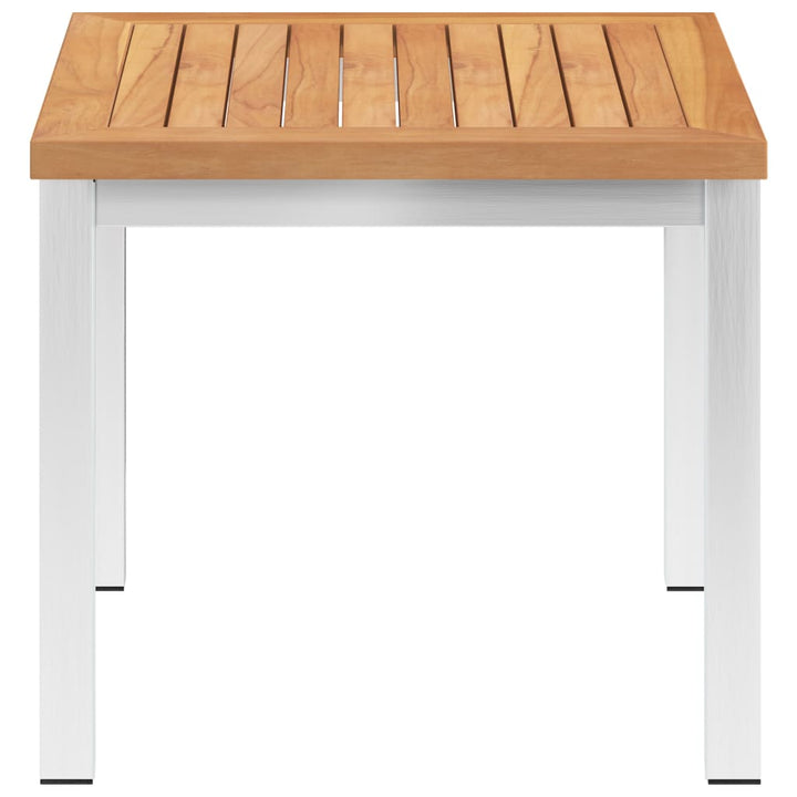 havebord 45x45x38 cm massivt teaktræ og rustfrit stål