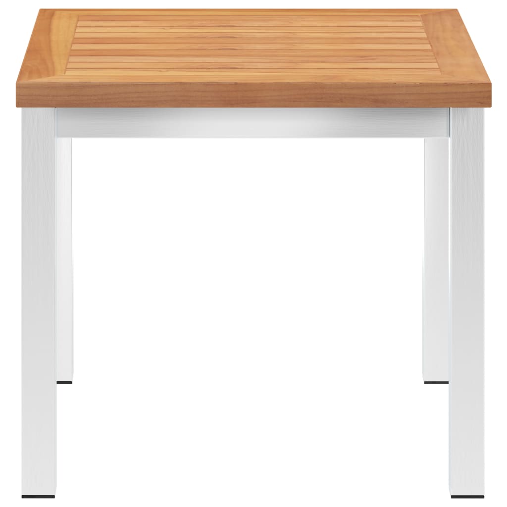 havebord 45x45x38 cm massivt teaktræ og rustfrit stål