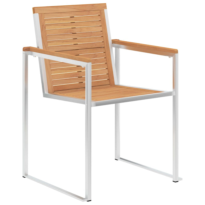 havestole 2 stk. massivt teak og rustfrit stål
