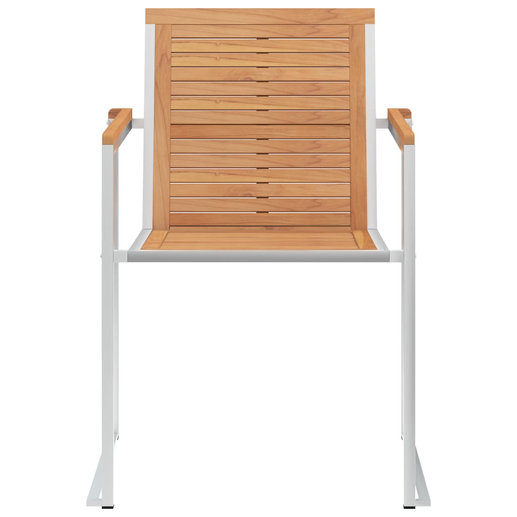 havestole 2 stk. massivt teak og rustfrit stål