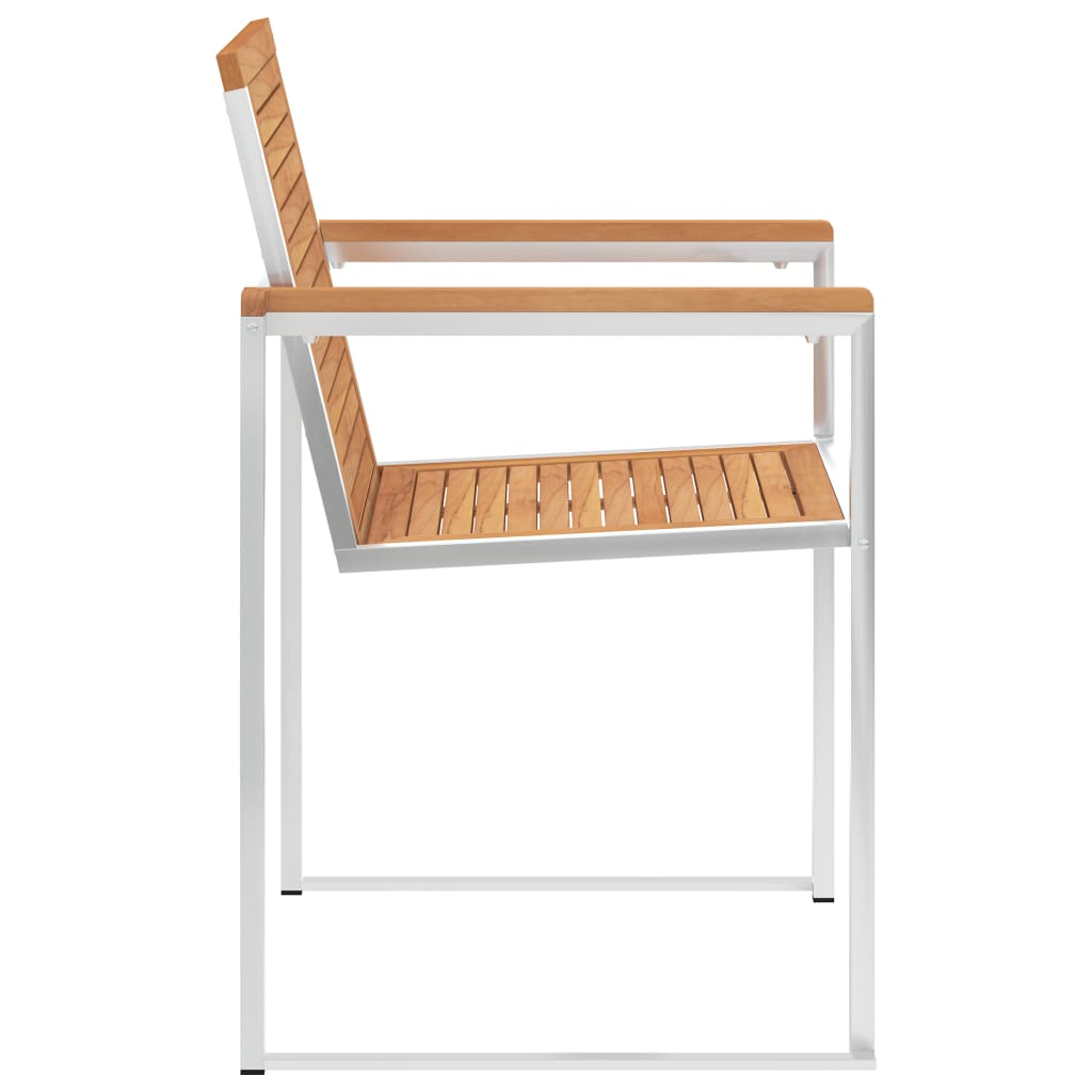 havestole 2 stk. massivt teak og rustfrit stål